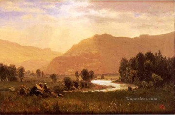 ハドソン川の風景の中の人物たち アルバート・ビアシュタット Oil Paintings